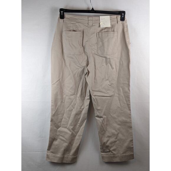 High Rise Straight Leg Ankle Pants Cropped Capris A New Day Light Brown 18 Flat - Picture 2 of 7